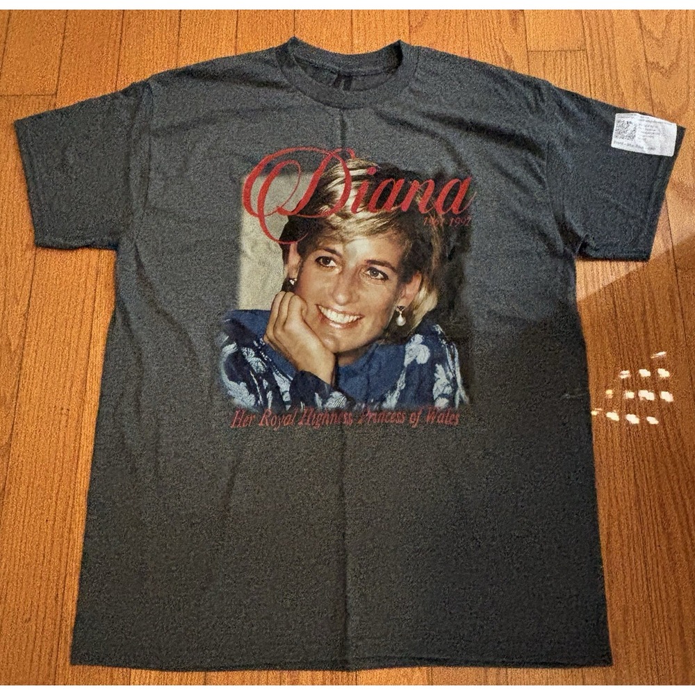 Princess Diana Queen of People's Hearts Double-Sided Graphic T-Shirt Large[A]